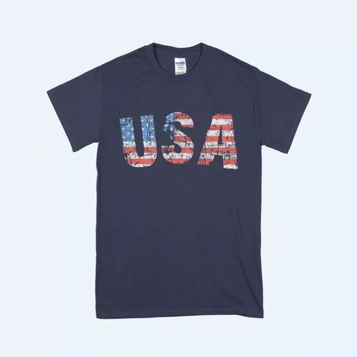American Flag Men's Heavy Cotton Tee Shirt - Image 3