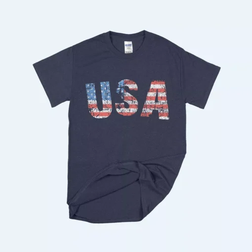 American Flag Men's Heavy Cotton Tee Shirt - Image 4