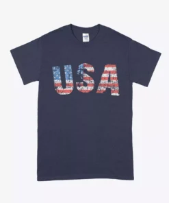 American Flag Men's Heavy Cotton Tee Shirt