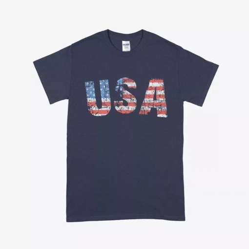 American Flag Men's Heavy Cotton Tee Shirt