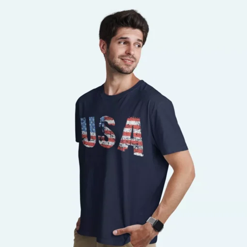 American Flag Men's Heavy Cotton Tee Shirt - Image 6