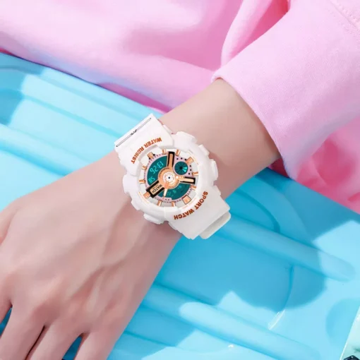 Women’s White Digital Sports Watch - Image 3