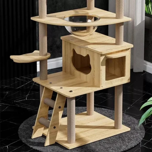 Luxury 5-Tier Wooden Cat Tower - Image 6