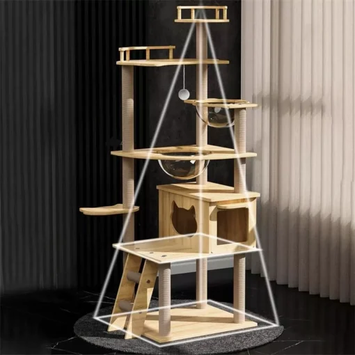 Luxury 5-Tier Wooden Cat Tower - Image 2