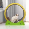 Wooden Cat Fitness Wheel: Silent Exercise Treadmill and Climbing Frame for Cats