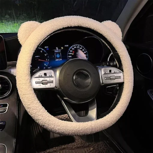 Plush Car Steering Wheel Cover - Image 5