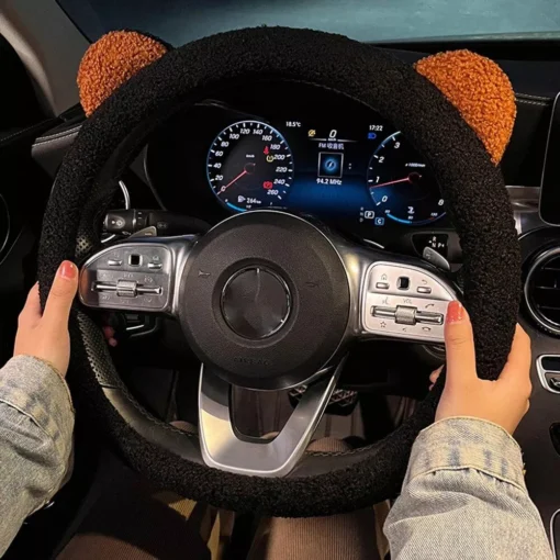 Plush Car Steering Wheel Cover - Image 4