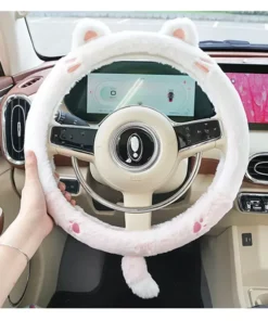 New Cute Lovely Animal Fluff Leather Steering Wheel Covers