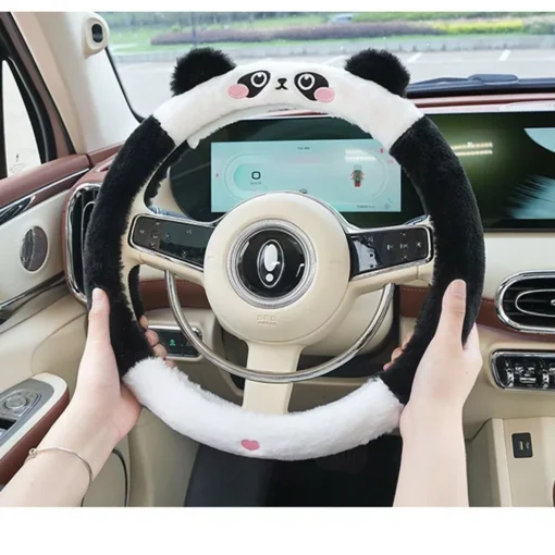 New Cute Lovely Animal Fluff Leather Steering Wheel Covers - Image 4