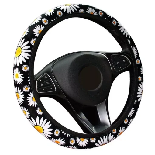 Universal Car Daisy Flower Steering Wheel Cover - Image 5