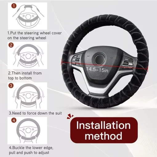 Soft Winter Warm Plush Car Steering Wheel Cover - Image 5