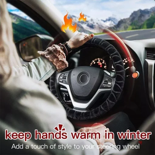 Soft Winter Warm Plush Car Steering Wheel Cover - Image 7