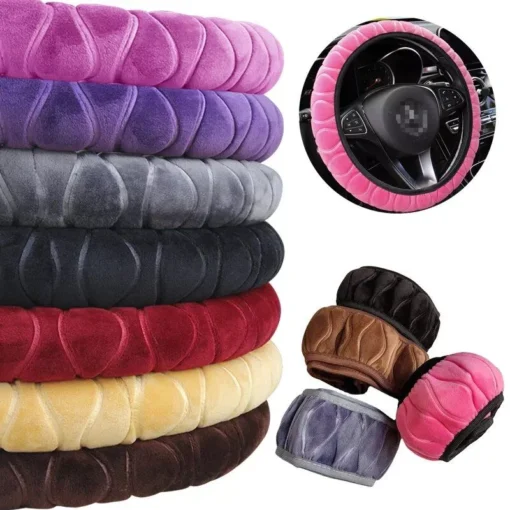 Soft Winter Warm Plush Car Steering Wheel Cover - Image 2
