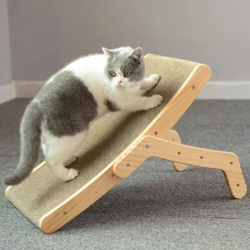 Multi-Functional Wooden Cat Scratcher & Lounge Bed - Image 4