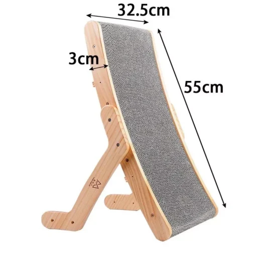 Multi-Functional Wooden Cat Scratcher & Lounge Bed - Image 5
