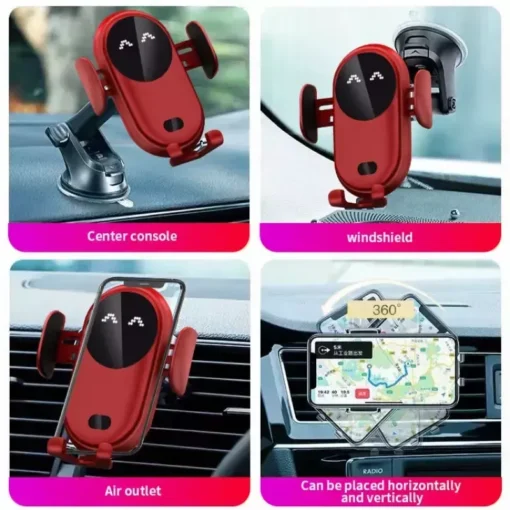 Universal Car Stand Wireless Charger Smart Sensor Air Outlet Mount - Image 6