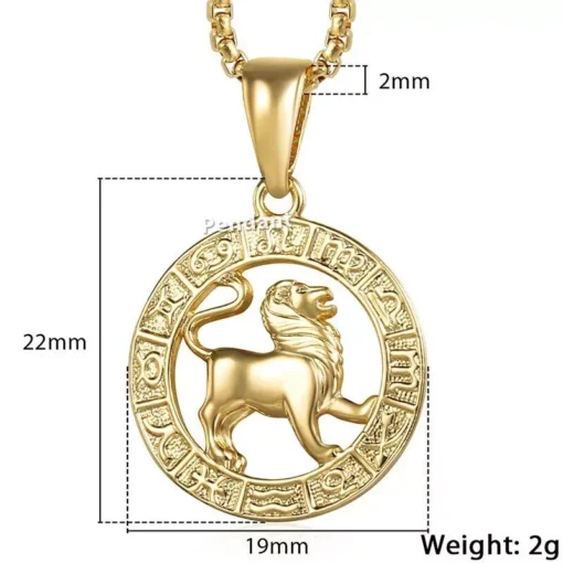 Trendy Zodiac Sign Gold Pendant Necklace - Image 6