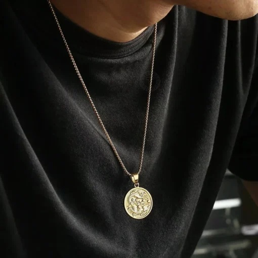Gold Plated Dragon Pendant Necklace - Image 4