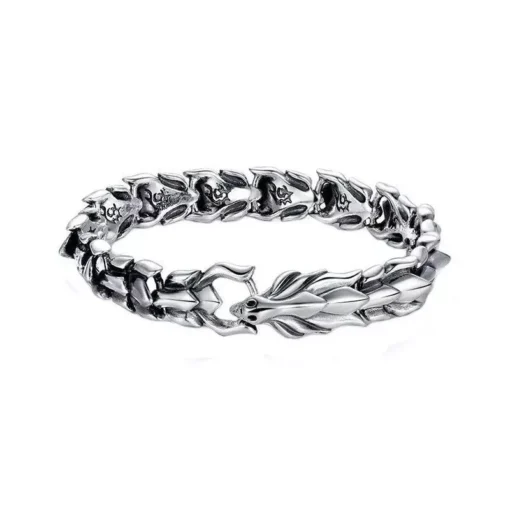Vintage Dragon Head Punk Hip Hop Men's Bracelet - Image 7