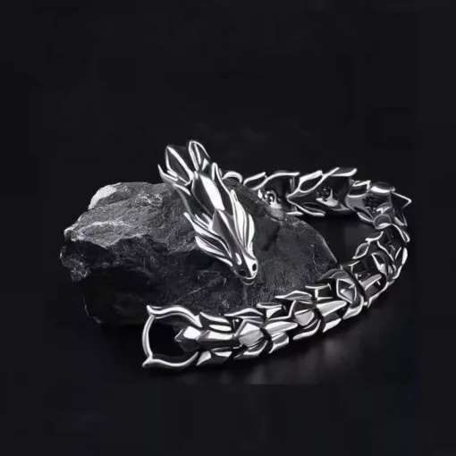 Vintage Dragon Head Punk Hip Hop Men's Bracelet - Image 5