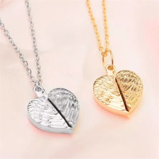 Trendy Heart Angel Wings Pendant Necklace - Romantic "I Love You" Jewelry - Image 3
