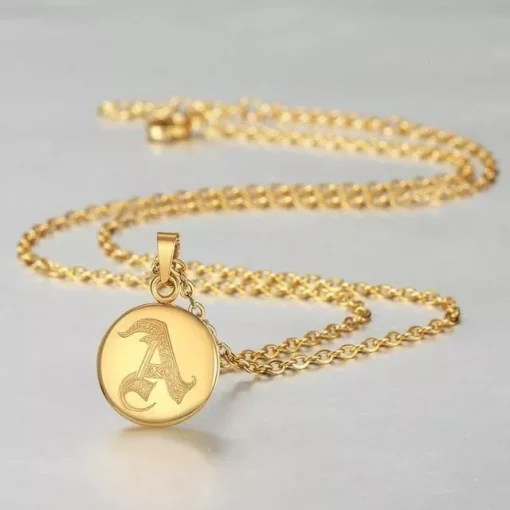 Gold Color Stainless Steel 26 Letters Necklace - Image 3