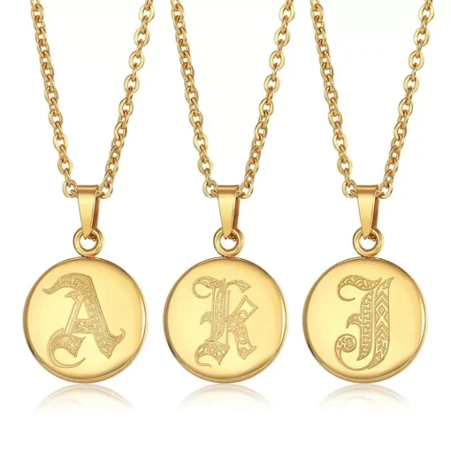 Gold Color Stainless Steel 26 Letters Necklace - Image 5