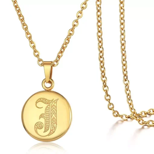Gold Color Stainless Steel 26 Letters Necklace - Image 4