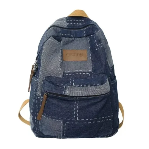 Chic Vintage Denim Backpack - Image 7