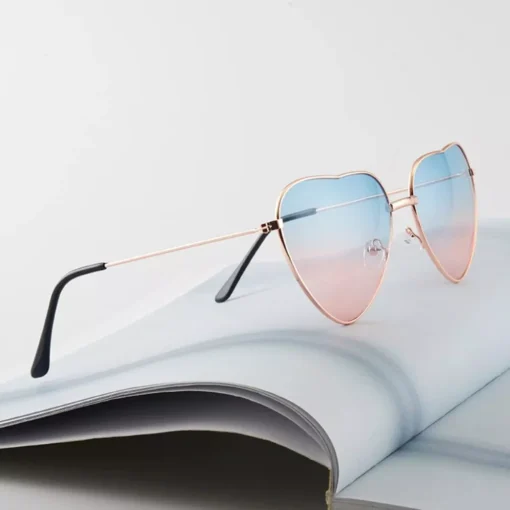 Heart Shaped Rimless Candy Color Sunglasses for Women - Image 3
