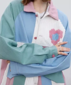 Korean Style Y2K Fashion Patchwork Jacket for Women