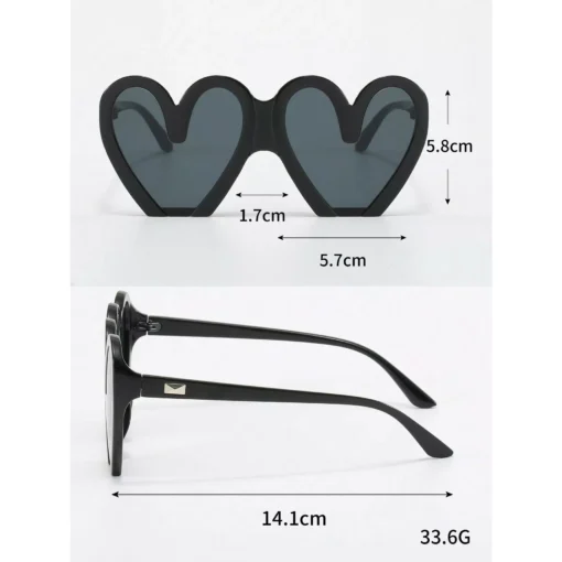 Chic Heart-Shaped Retro Sunglasses - Image 6