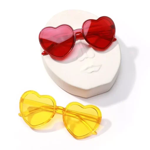 Trendy Heart-Shaped Rimless Sunglasses - Image 3