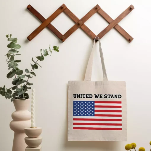USA Flag Small Tote Bag - Patriotic Shopping Bag - Trendy Tote Bag - Image 3