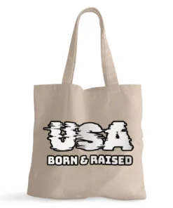 Born in the USA Small Tote Bag - Patriotic Design Shopping Bag - Cool Design Tote Bag