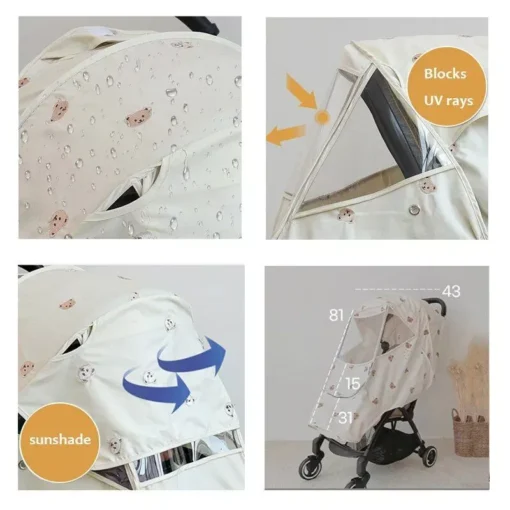 All-Season Baby Stroller Cover: Waterproof, Mosquito-Proof, and Warm - Image 4