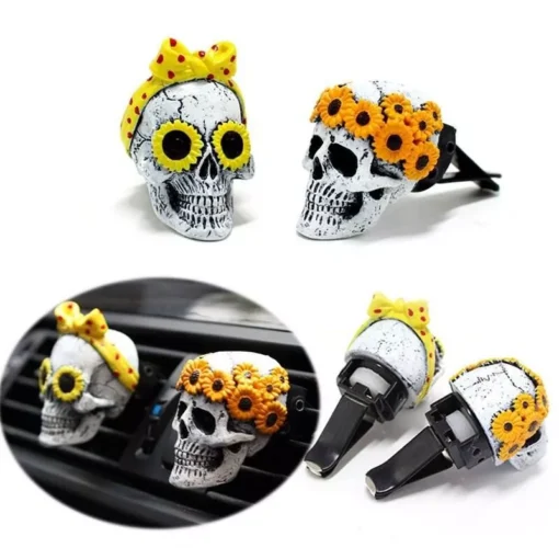 Creative Car Air Freshener Resin Skull For Auto Air Conditioning - Image 4