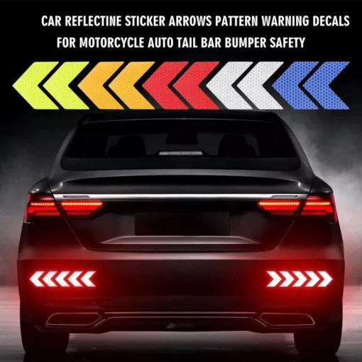10-Pack Arrow Reflective Safety Decals for Vehicles - Image 5