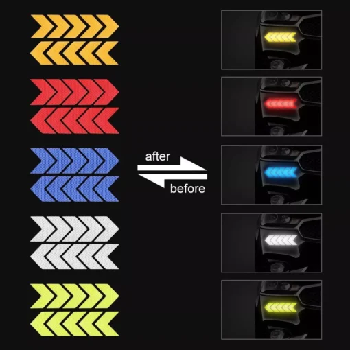10-Pack Arrow Reflective Safety Decals for Vehicles - Image 4