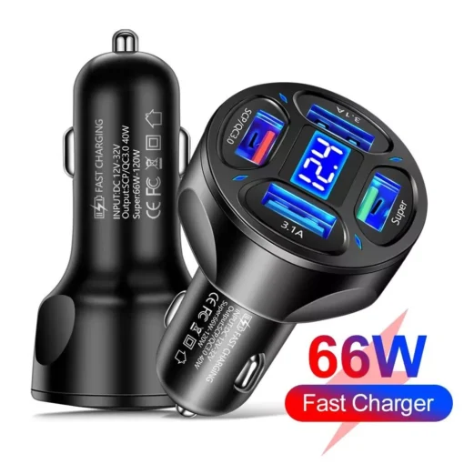 66W 4-Port Fast Charging USB Car Charger with Quick Charge 3.0 - Image 7