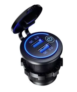 Quick Charge 3.0 Waterproof Dual USB Car Charger with LED Touch Switch
