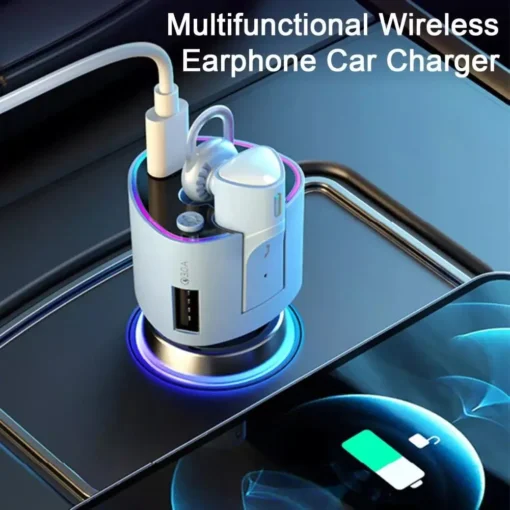 2-in-1 Bluetooth Earphone & Fast Car Charger - Image 2
