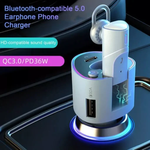 2-in-1 Bluetooth Earphone & Fast Car Charger - Image 5