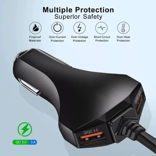 60W Multi-Port Fast Car Charger - Image 6