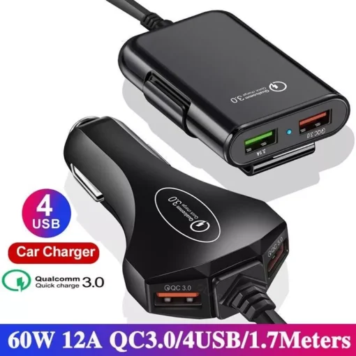 60W Multi-Port Fast Car Charger - Image 2