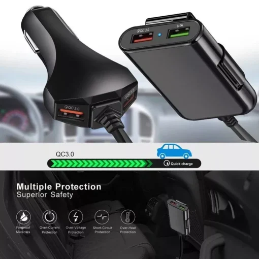 60W Multi-Port Fast Car Charger - Image 5