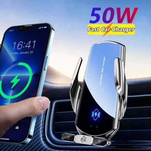 50W Wireless Car Charger with Air Vent Stand & Fast Charging for iPhone & Samsung - Image 3