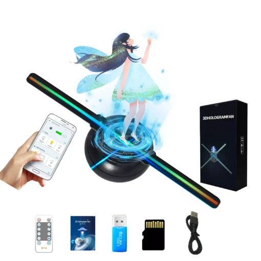 7.1in 3D Holographic Projector LED Fan Decorative Screen - Image 7