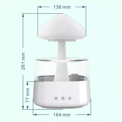 Mushroom Rain Cloud Humidifier with Aroma Diffuser and Colorful Night Lights - Image 7