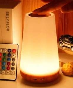 RGB Touch Sensor Dimmable Night Light - Portable, USB Rechargeable with Remote Control